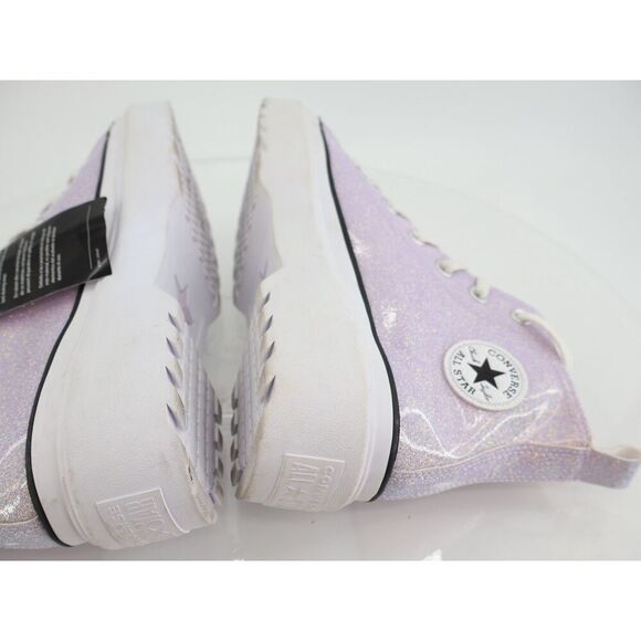 Converse Chuck Taylor All Star Lugged Lift Platform Size 7 Purple Glitter Chunky - Picture 9 of 13